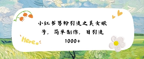 小红书男粉引流项目之美女账号6，简单制作，条条爆款原创，不违规-财阁