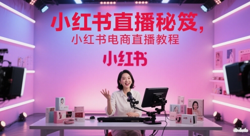 小红书直播秘笈，小红书电商直播教程-财阁