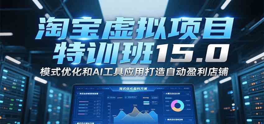淘宝虚拟项目特训班15.0，模式优化和AI工具应用打造自动盈利店铺-财阁