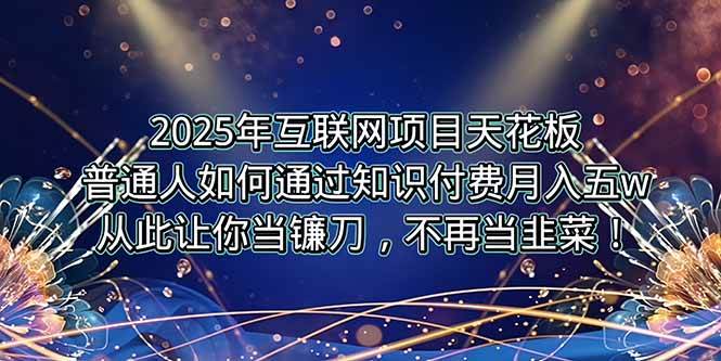 （15354期）2025年互联网项目天花板，普通人如何通过卖项目实现逆风翻盘，月入5W＋！-财阁