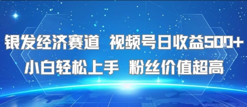 银发经济赛道 视频号日收益5张+ 小白轻松上手 粉丝价值超高-财阁